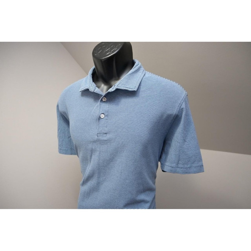 Southern Proper Golf Polo Dark Blue Cotton Spandex Striped Mens Size‎ Large